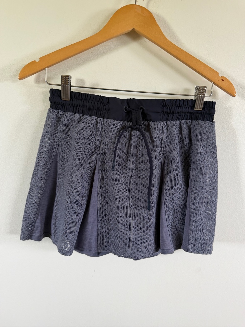 FP Movement by Free People Navy and Gray Patterned Skater Mini Skort